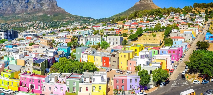 Casas coloridas bo-kaap sud&aacute;frica